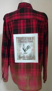 Women's Button Down Long sleeve Flannel Decorative Shirt Large - Picture 1 of 8