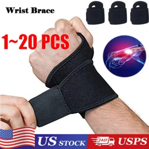 Wrist Brace Sports Band Wrap Adjustable Support Gym Strap Carpal Tunnel Bandage - Picture 1 of 10