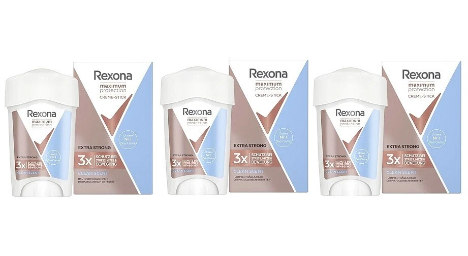 3x Rexona Maximum Protection Deo Creme Clean Scent Anti Transpirant 45 ml - Bild 1 von 1