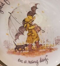 Vintage NIB Holly Hobbie Plate, Good Friends Are Sunshine On A Rainy Day, 1972