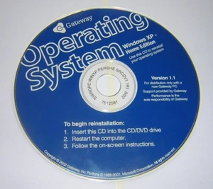 Gateway 2000 Desktop Laptop Windows XP Home Edition Neuinstallations CD-ROM (2002) - Bild 1 von 1