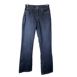 NYDJ Jeans Damen 2 Blau Denim Dark Wash Baumwolle Billie Mini Boot Cut Mid-Rise - Bild 1 von 9