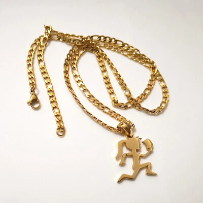 Золотой маленький 1'' девочек топорик ожерелье кулон из нержавеющей стали NK цепочка 24'' - Изображение 1 из 4