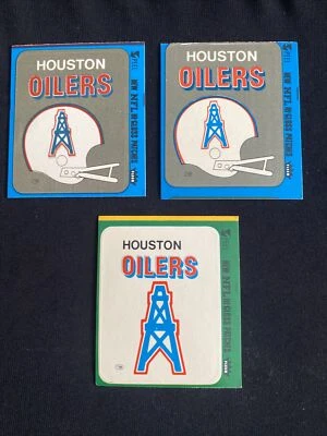 1977-78 Fleer NFL Football Houston Oilers Logo Sticker In Action NM+ - Image 1 of 4