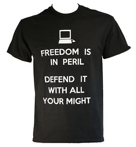 Schwarz Herren lustiger Slogan Neuheit Witz Geschenk T-Shirt Computer Freiheit Logo - Bild 1 von 1