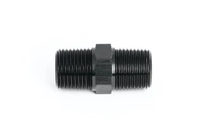 Connector 1/4" NPT External Thread Black Anodized Threaded Adapter - Picture 1 of 2
