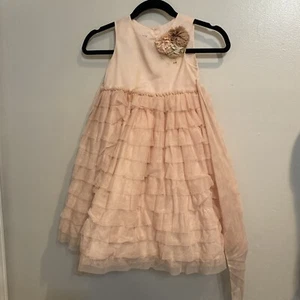Pippa & Julie Girls Tulle Dress with Lace Pastel Pink Size 6 Wedding Formal - Picture 1 of 6