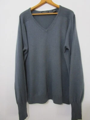 L Para Hombres Acero Gris CACHEMIRA Joseph Lyman Cuello en V Pullover Suéter Clásico Sillín S Foto 1 de 4