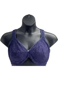 Breezies Shadow Floral Minimizer Bra Navy - Picture 1 of 3