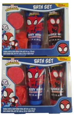 2x Marvel Spidey Amazing Friends Juego de baño Lavabo corporal Burbuja Baño Bomba y baño Foto 1 de 3