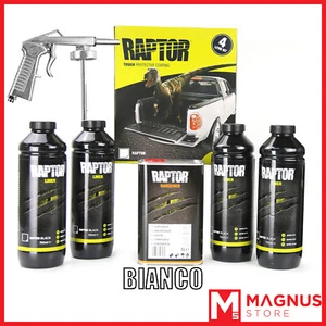 U-Pol Raptor 4L Bedliner Protective Paint Kit + Gun - WHITE - Picture 1 of 12