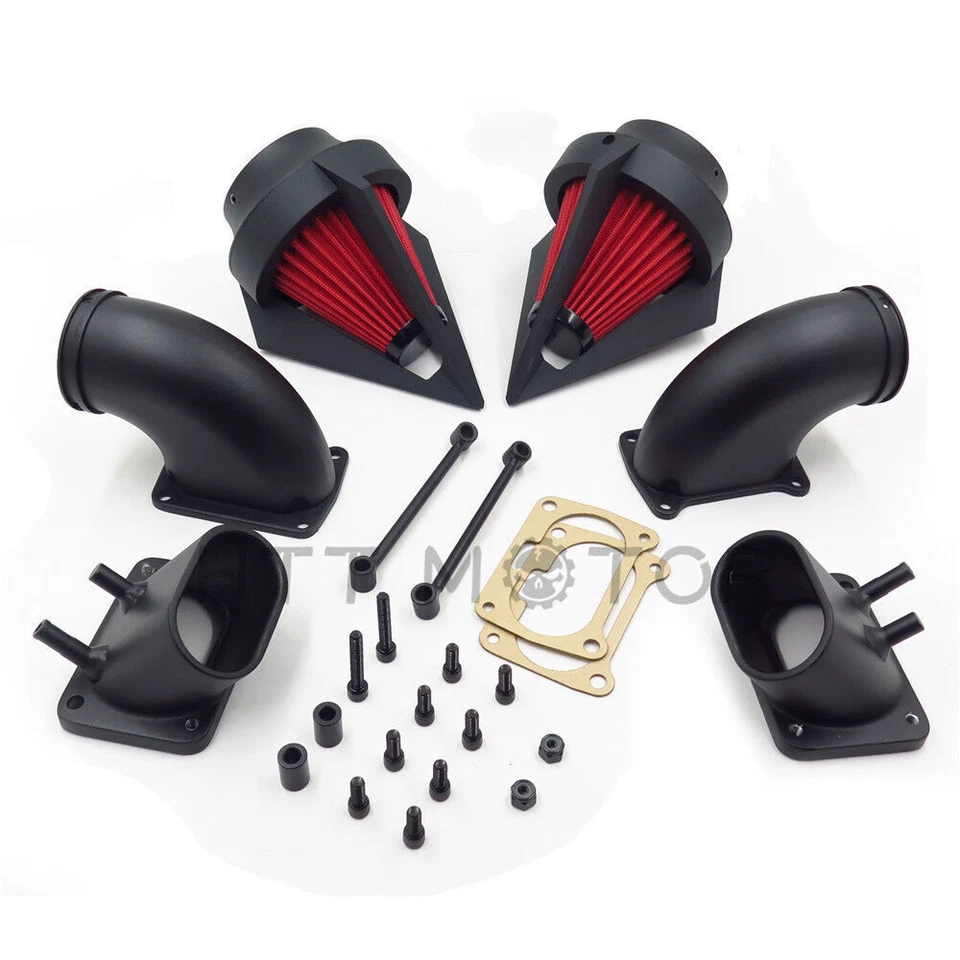 Kit de entrada de filtro vermelho limpador de ar duplo preto entrada para Suzuki Boulevard M109R - Imagem 1 de 4