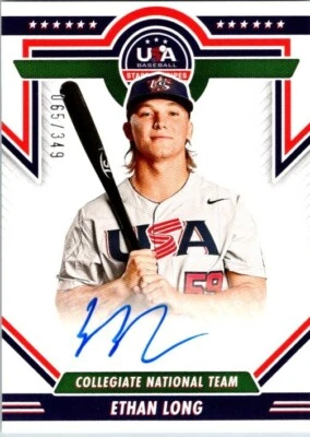 2022 Panini USA Stars & Stripes Ethan Long Collegiate National Team Auto /349 - Image 1 of 2