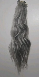 Women's Silver Wavy Hair Extensions - Picture 1 of 6