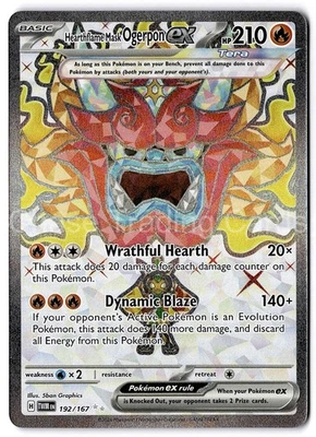 Hearthflame Mask Ogerpon ex 192/167 Double Rare Foil Twilight Masquerade Pokémon - Image 1 of 2