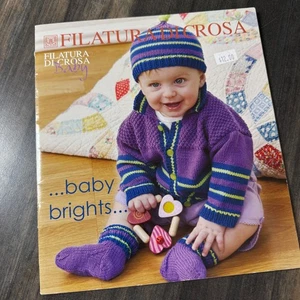 Filatura Di Crossa Baby Knitting Pattern Book Baby Brights Sweaters Hats Socks - Picture 1 of 2