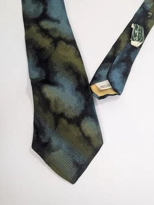 Mr. John Vintage Krawatte ALL SILK Schwarz Grün Blau - Bild 1 von 6