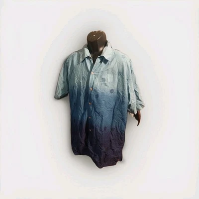 ARIZONA BRAND HAWAIIAN SHIRT SHORT SLEEVE XL BLUE BUTTON FRONT COTTON CASUAL - Image 1 of 4