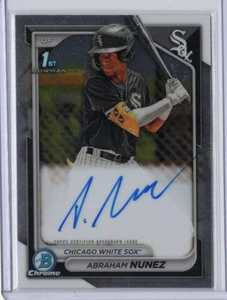 ABRAHAM NUNEZ MLB White Sox 2024 Bowman Chrome RC Auto #CPA-ANZ Card - Picture 1 of 2