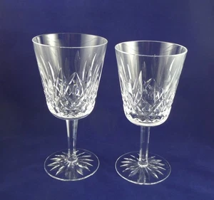 2 VTG Waterford Crystal Wine Glasses Lismore 7 -3/4” Tall & one 7 -5/8” Tall - Picture 1 of 10