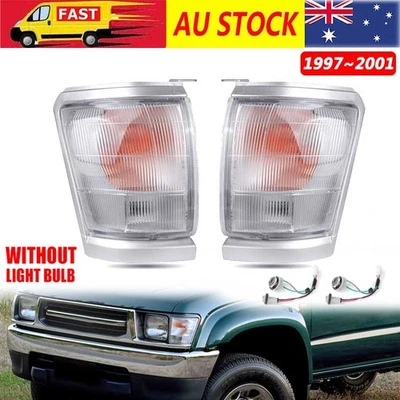 Pair Clear Corner Indicators Blinker Park Lights for Toyota Hilux 1997-2001 L+R - image 1 of 4