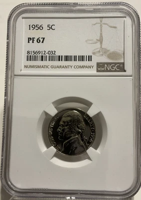 1956 5C Proof Jefferson Nickel NGC PF 67 - Image 1 of 4