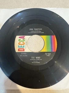 The Who "Join Together" 45 Record on DECCA Label...60s Classic Rock in EX - Foto 1 di 2