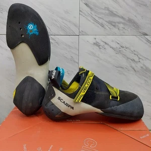 Scarpa Veloce L Rock Climbing Shoes Black White Yellow Men's Size 10.5 70065-001 - Picture 1 of 16