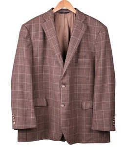 Chaqueta Blazer Abrigo Deportivo Brooks Brothers Marrón Gun Club Check 100% Lana 48 R - Imagen 1 de 7
