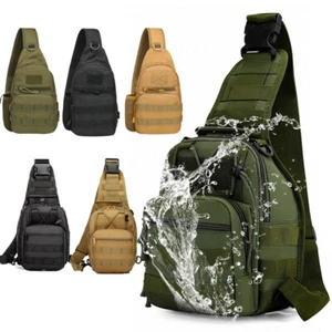 Men Backpack Tactical Sling Bag Chest Shoulder Fanny Pack Cross Body Molle Pouch - Picture 1 of 33
