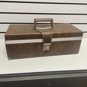 Vintage 8 Track Tape Holder Carry Case w/ 24 Slots Faux Leather Service MFG USA - Picture 1 of 18