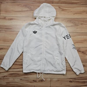 adidas jacket originals yeezy #3 tour white hooded zip nylon windbreaker size S - Picture 1 of 5