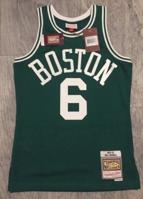 Mitchell & Ness Bill Russell Mens Small S 36 Boston Celtics Swingman Jersey RARE - Image 1 of 4