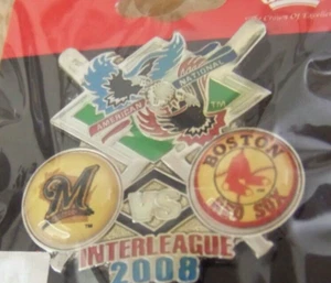 2008 Milwaukee Brewers v Boston Red Sox Interleague lapel pin MLB - Picture 1 of 8