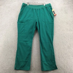 Cherokee Cargo Pants Womens XL Green Elastic Waist High Rise Pull On Casual NEW - Picture 1 of 19