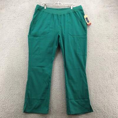 Cherokee Cargo Pants Womens XL Green Elastic Waist High Rise Pull On Casual NEW - Image 1 of 4