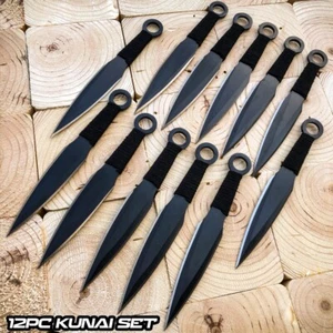 12 PC Ninja Hunting KNIVES Tactical Combat Ninjutsu Kunai Throwing Knife NEW Set - Picture 1 of 3