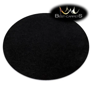 Exclusive modern shaggy soft rug circle BUENOS plain, single colour BLACK - Picture 1 of 10