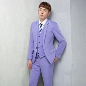 2pcs Men's Business Formal dress Long sleeve One button Jacket Pants Suit Casual - Picture 1 of 18