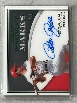 Immaculate Pete Rose Marks 2022 lámina esmeralda en tarjeta automática/3 #IM-PR **RARO** Foto 1 de 2