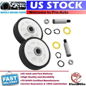 2 PACK ER303373K DRYER SUPPORT ROLLER WHEEL KIT FOR MAYTAG WHIRLPOOL EA1570070 - Picture 1 of 15