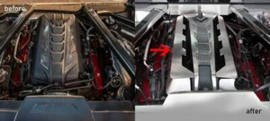 Corvette C8 2020-2022 - Kit de funda del motor cepillado con inserciones perforadas 6 piezas | SS - Imagen 1 de 4