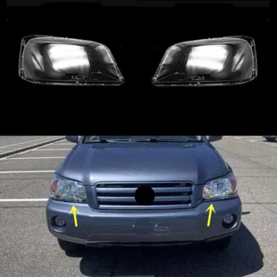 Cubierta de lente transparente de ambos faros + pegamento para Toyota Highlander 2004-2006 Foto 1 de 4