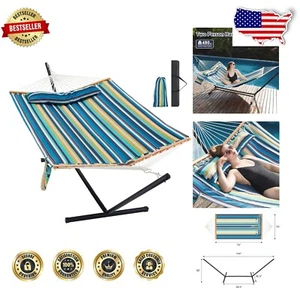 Portable Double Hammock with Steel Stand – Perfect for Indoor & Outdoor Relaxing - Picture 1 of 9