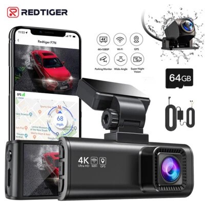 REDTIGER F7N 4K Front and Rear Dash Camera Dual Dash Cam with Free Hardwire Kit