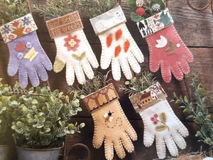 Garden Gloves - Stitched Cuff - Felt Glove - Cross Stitch Chart & Evenweave - Picture 1 of 4