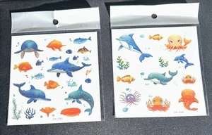 7 sheets Unicorn fish Kids Cartoon Waterproof Temporary Tattoos Stickers - Picture 1 of 4