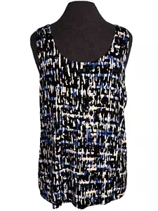 Traveler's by Chicos Bluse Shirt Tanktop Damen Gr. 3 (XL) blau schwarz Sommer - Bild 1 von 8