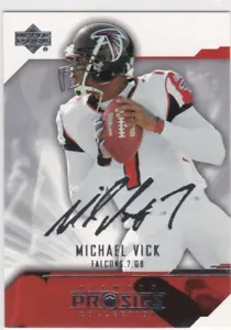MICHAEL VICK AUTO Sigs Oberdeck Diamantsammlung ATLANTA FALKEN FUSSBALL - Bild 1 von 2