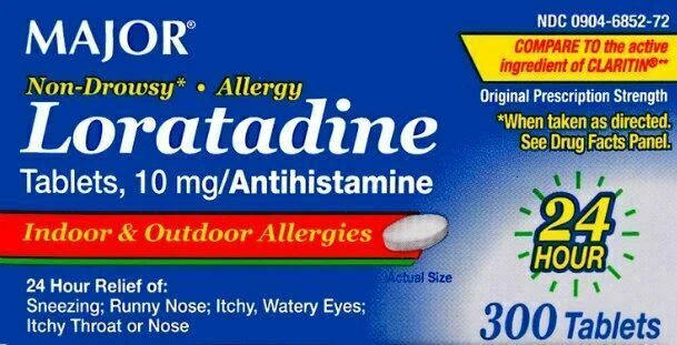 Major Allergy Loratadine 10mg Antihistamine Non-Drowsy Tablets 300 Count 0326 ex - Image 1 of 1
